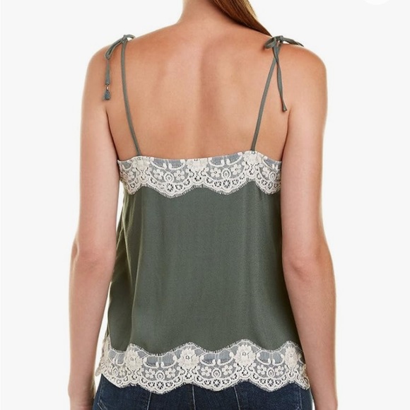 Ella Moss Trinity Cami in Sage Green with Ivory Lace Trim - Picture 2 of 9